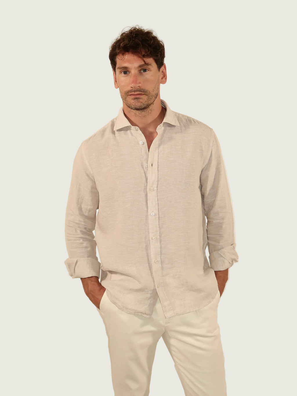 LINEN SHIRT LATTE